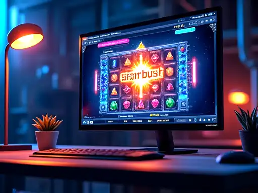 Starburst pokie artwork at Syndicate Casino