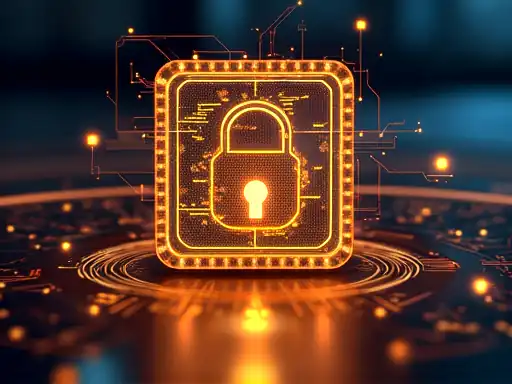 Encryption lock and AML compliance symbols for casino security checks